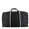 Bolsa de viaje Chanel en lona estampada negra y blanca - 360 thumbnail