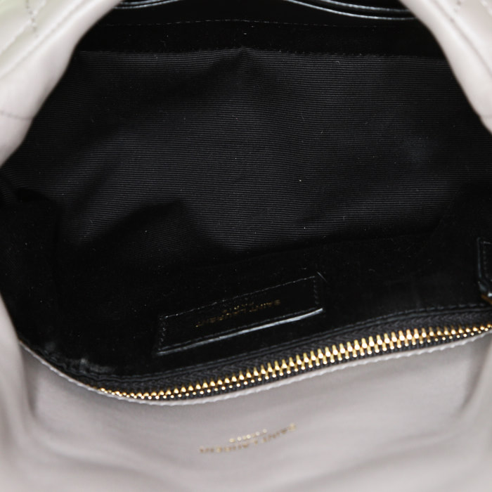 Borsa Saint Laurent Loulou Puffer in pelle trapuntata grigia - Detail D2