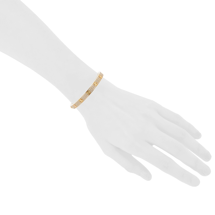 Cartier Love pavé bracelet in pink gold and diamonds, size 18 - Detail D1