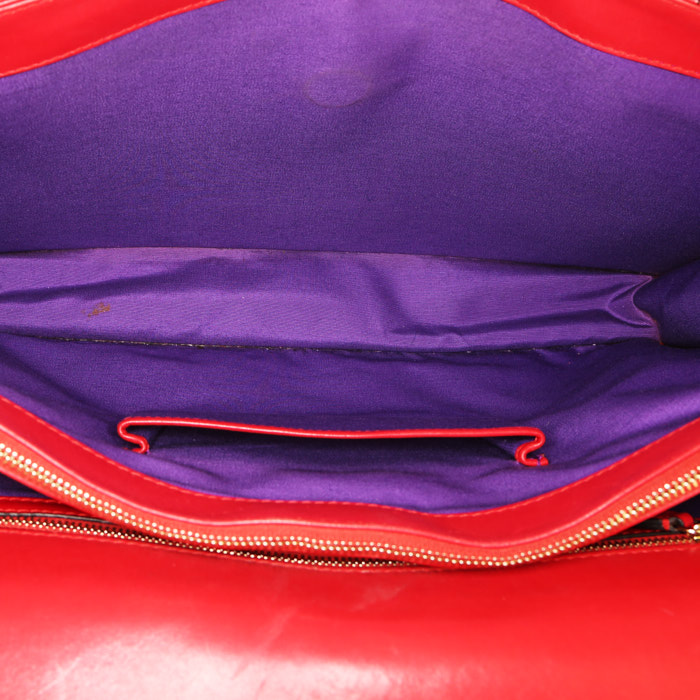 Bulgari handbag in red leather - Detail D3