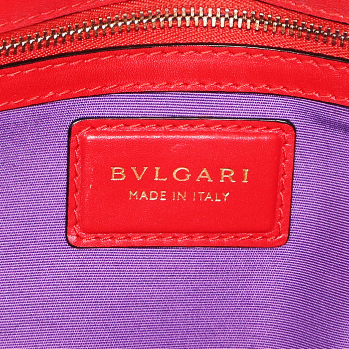 Bulgari handbag in red leather - Detail D4