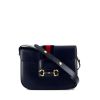 Gucci 1955 Horsebit handbag in blue leather - 360 thumbnail