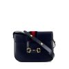 Sac à main Gucci  1955 Horsebit petit modèle  en cuir bleu - 360 thumbnail
