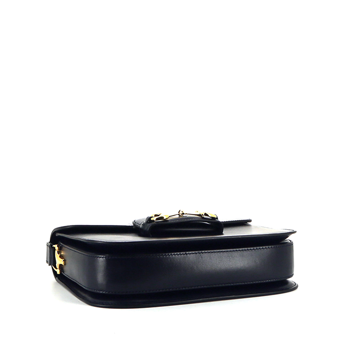 Gucci  1955 Horsebit small model  handbag  in blue leather - Detail D4