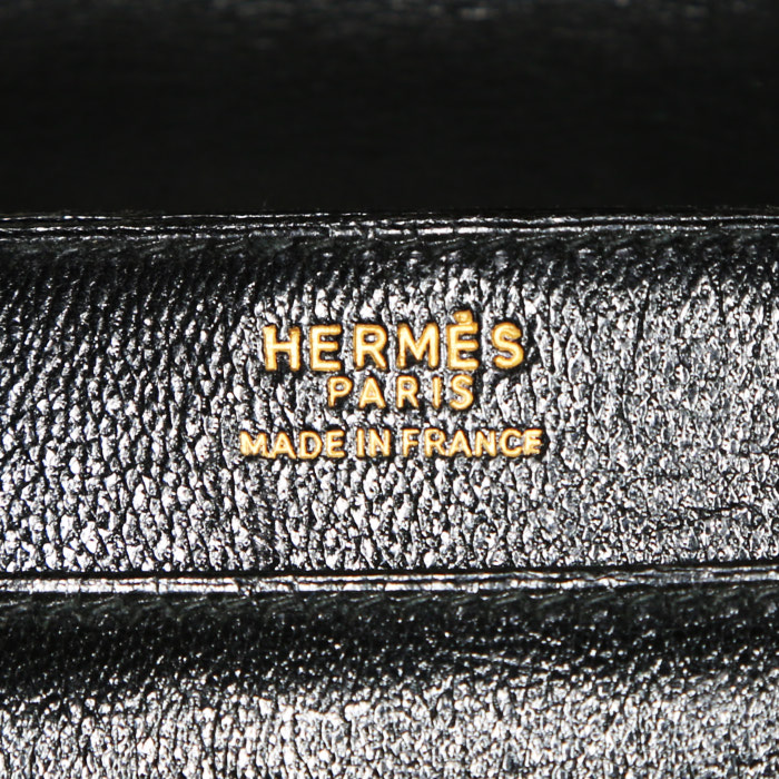 Hermès Vintage handbag in black leather - Detail D3