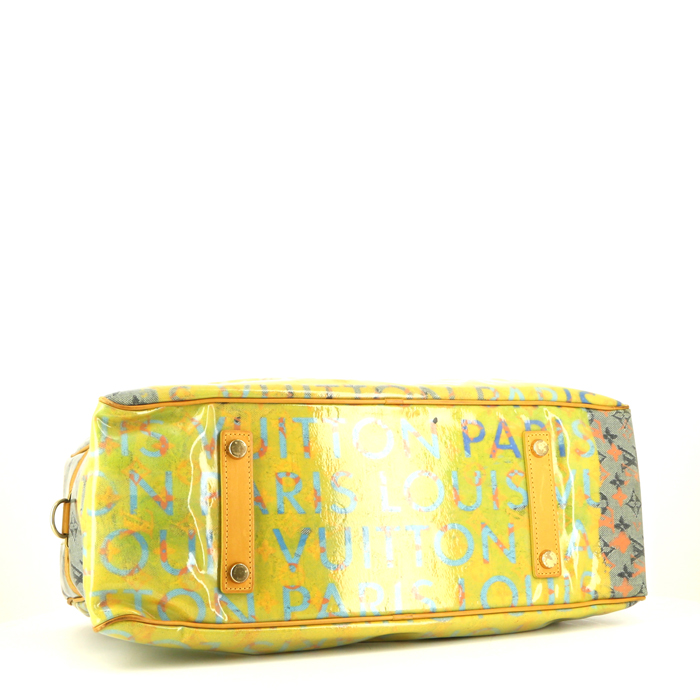 Sac de week end Louis Vuitton Edition Limitée Richard Prince en toile siglée multicolore - Detail D4