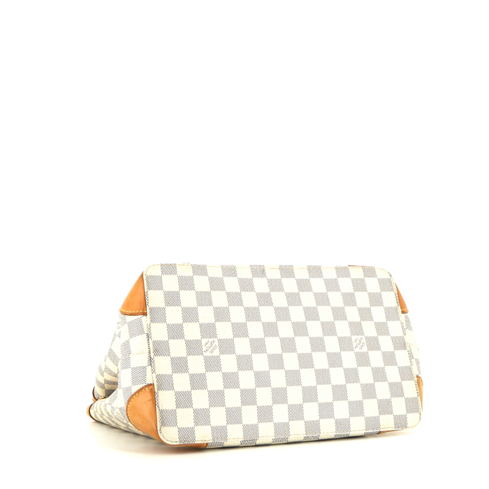 Shopping bag Louis Vuitton Hampstead in tela a scacchi e pelle naturale - Detail D4