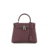 Hermes Kelly 25 cm handbag in purple Cassis togo leather - 360 thumbnail