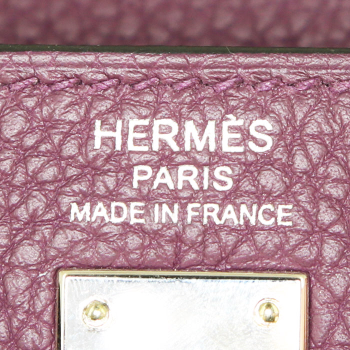 Bolso de mano Hermes Kelly 25 cm en cuero togo violeta Cassis - Detail D4