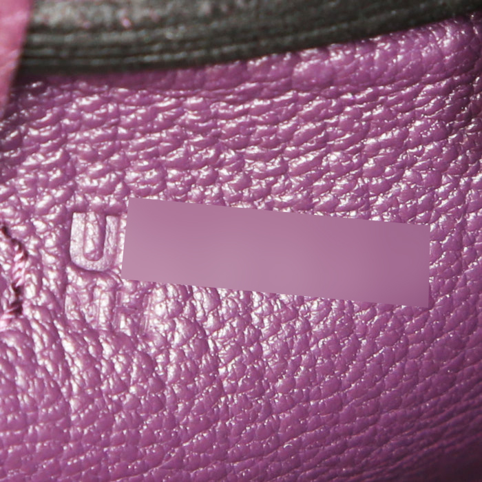 Sac à main Hermes Kelly 25 cm en cuir togo violet Cassis - Detail D5