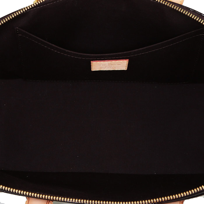 Louis Vuitton Rosewood handbag in purple monogram patent leather and natural leather - Detail D2