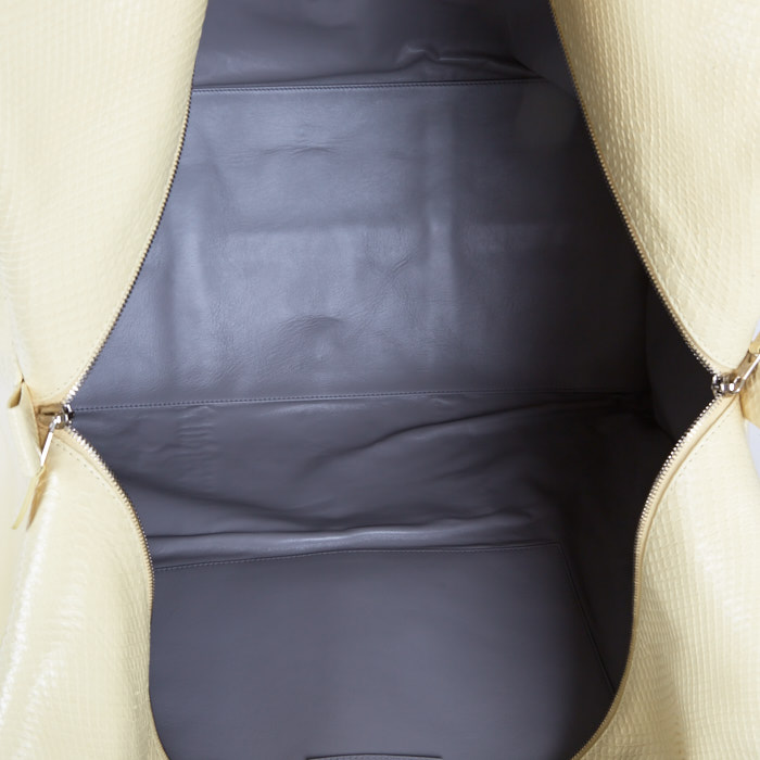 Sac cabas Balenciaga Bazar shopper en python jaune - Detail D3