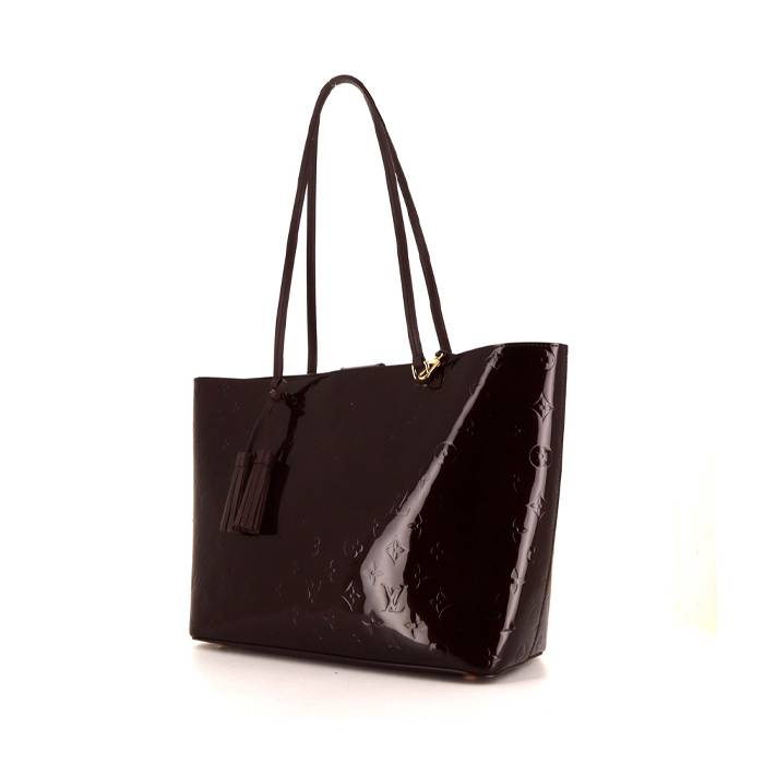 Shopping bag Louis Vuitton modello medio in pelle verniciata monogram bordeaux