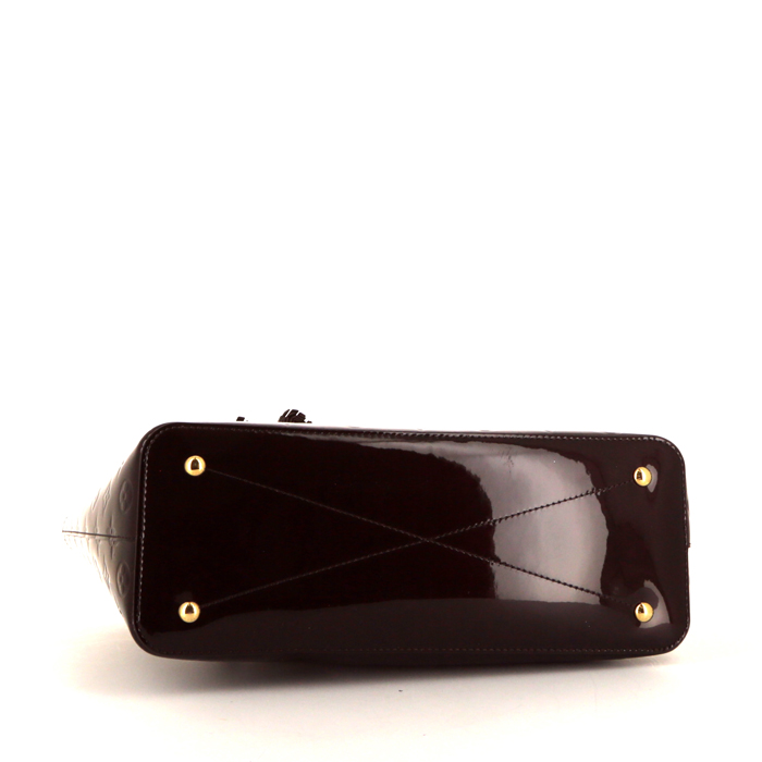 Shopping bag Louis Vuitton modello medio in pelle verniciata monogram bordeaux - Detail D4