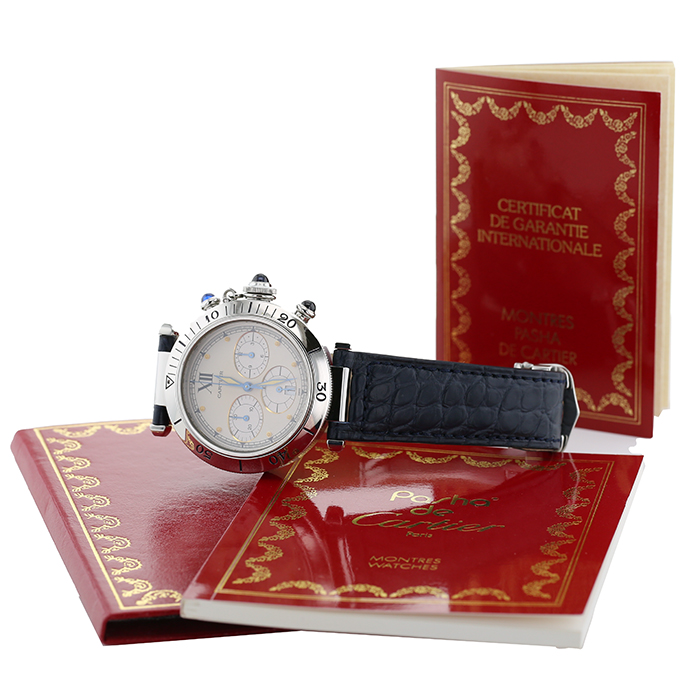 Montre Cartier Pasha Chrono en acier Vers  1992 - Detail D3