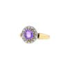 Vintage ring in pink gold, platinium, amethyst and diamonds - 00pp thumbnail