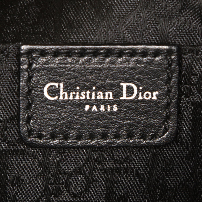 Bolso de mano Dior Vintage en cuero granulado negro - Detail D3