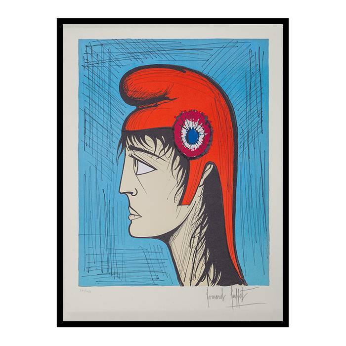 Bernard Buffet, "Marianne du Bicentenaire", lithograph in colors on paper, signed and numbered, of 1989 - 00pp