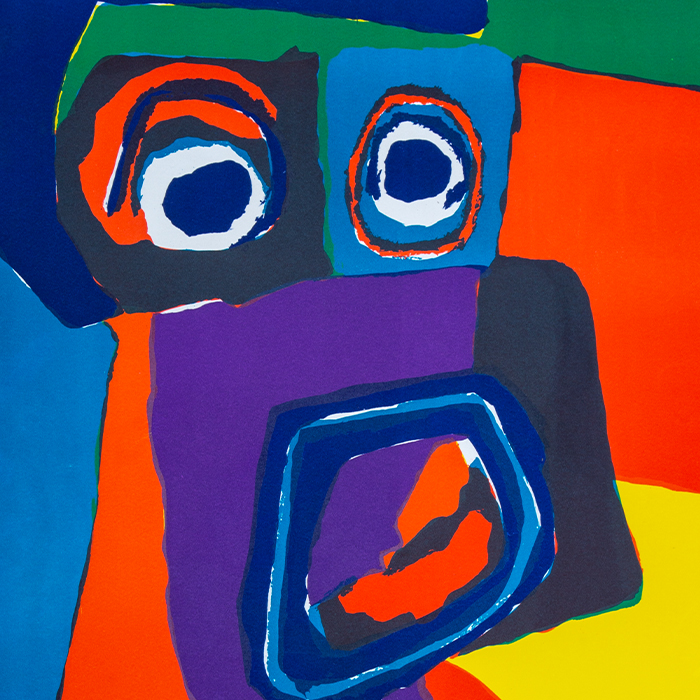 Karel Appel, "The unknown singer", lithograph in colors on paper, signed and numbered, of 1969 - Detail D1