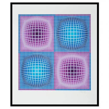Victor Vasarely, "Diorre", sérigraphie en couleurs sur papier, signée et numérotée, de 1986