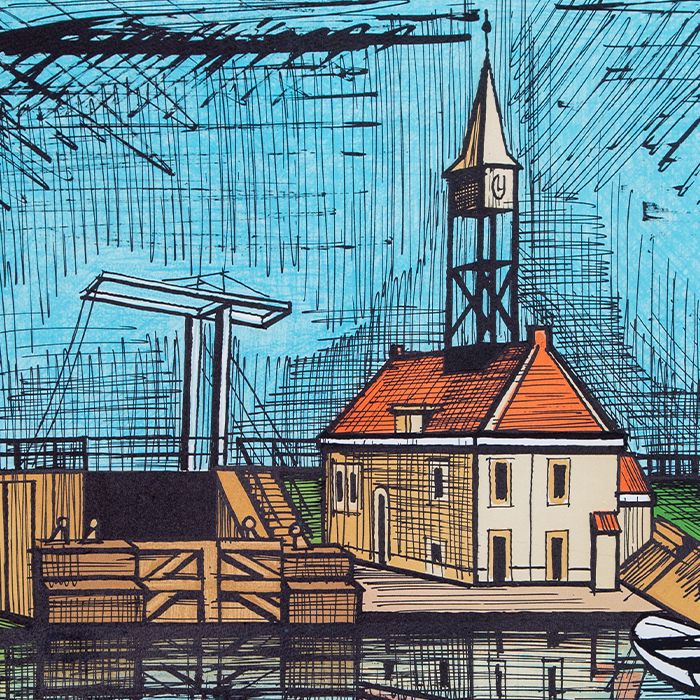 Bernard Buffet, "Hindeloopen en Frise", lithograph in colors on Arches papers, signed and numbered, of 1986 - Detail D1