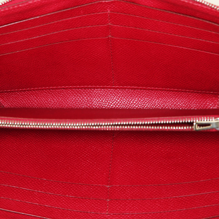 Billetera Hermes Azap en cuero rojo H - Detail D2