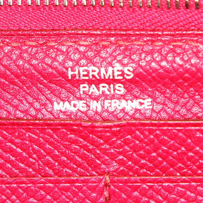 Billetera Hermes Azap en cuero rojo H - Detail D3