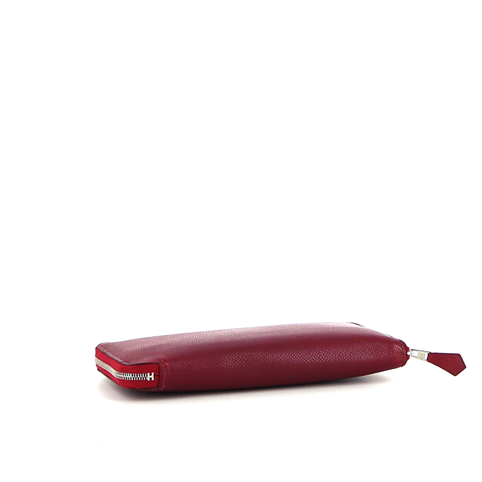 Portafogli Hermes Azap in pelle rosso H - Detail D4