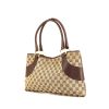 Gucci Gucci Vintage handbag in grey monogram canvas and brown leather - 00pp thumbnail