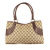 Gucci Gucci Vintage handbag in grey monogram canvas and brown leather - 360 thumbnail