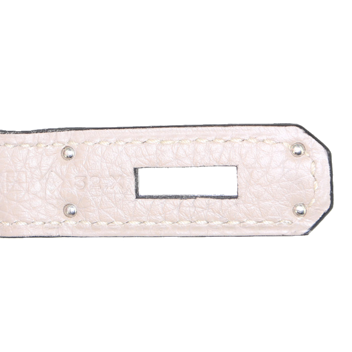 Borsa Hermes Birkin 35 cm in pelle togo grigio tortora - Detail D4