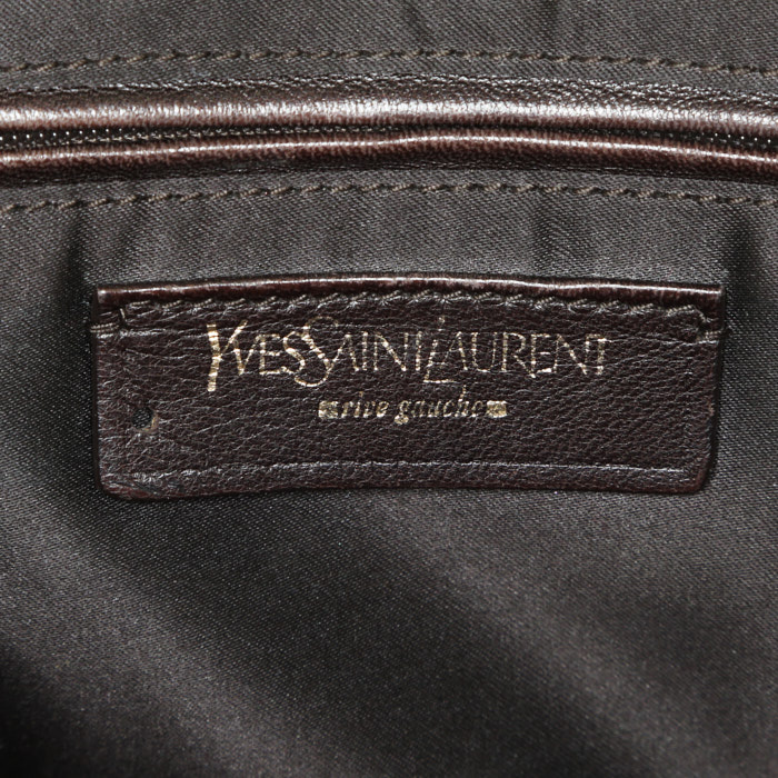 Sac à main Yves Saint Laurent Muse en fourrure et cuir fauve et marron Café - Detail D3
