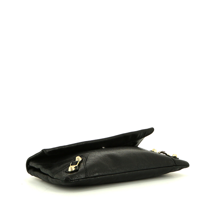 Balenciaga Classic City pouch in black leather - Detail D4