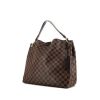 Bolso de mano Louis Vuitton  Graceful en lona a cuadros ébano y cuero marrón - 00pp thumbnail