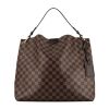 Bolso de mano Louis Vuitton  Graceful en lona a cuadros ébano y cuero marrón - 360 thumbnail