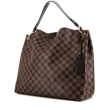 Borsa Louis Vuitton  Graceful in tela a scacchi ebana e pelle marrone
