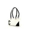 Chanel Cambon handbag in white and black quilted leather - 00pp thumbnail
