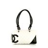 Chanel Cambon handbag in white and black quilted leather - 360 thumbnail