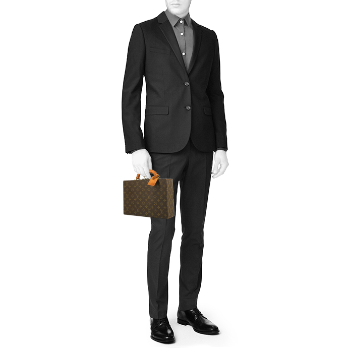 Louis Vuitton jewelry box in brown monogram canvas and natural leather - Detail D1