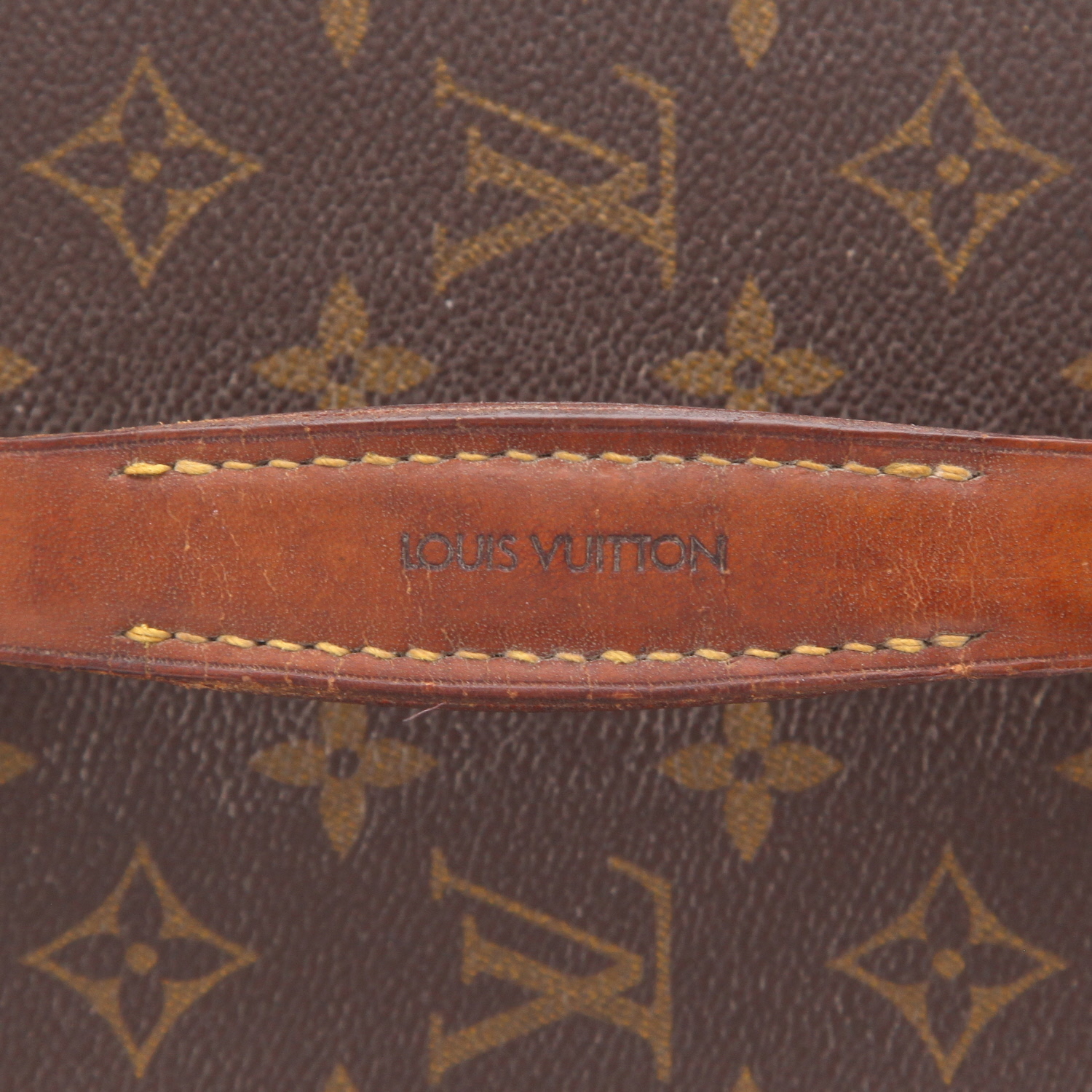 Vanity Louis Vuitton  Boîte à flacons en toile monogram marron et cuir naturel - Detail D2