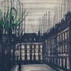 Bernard Buffet, "La place des Vosges", lithograph in colors on Arches paper, signed and numbered, of 1962 - Detail D1 thumbnail