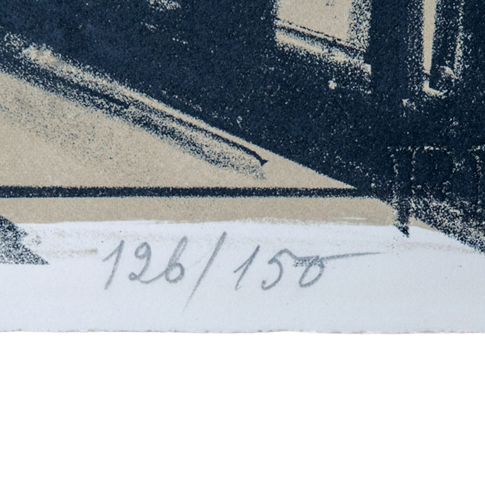 Bernard Buffet, "La place des Vosges", lithograph in colors on Arches paper, signed and numbered, of 1962 - Detail D2