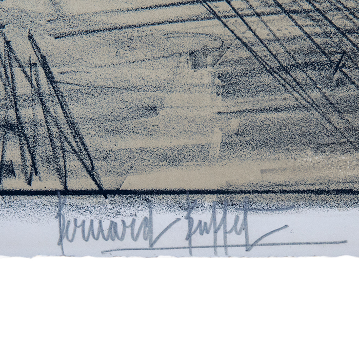 Bernard Buffet, "La place des Vosges", lithograph in colors on Arches paper, signed and numbered, of 1962 - Detail D3