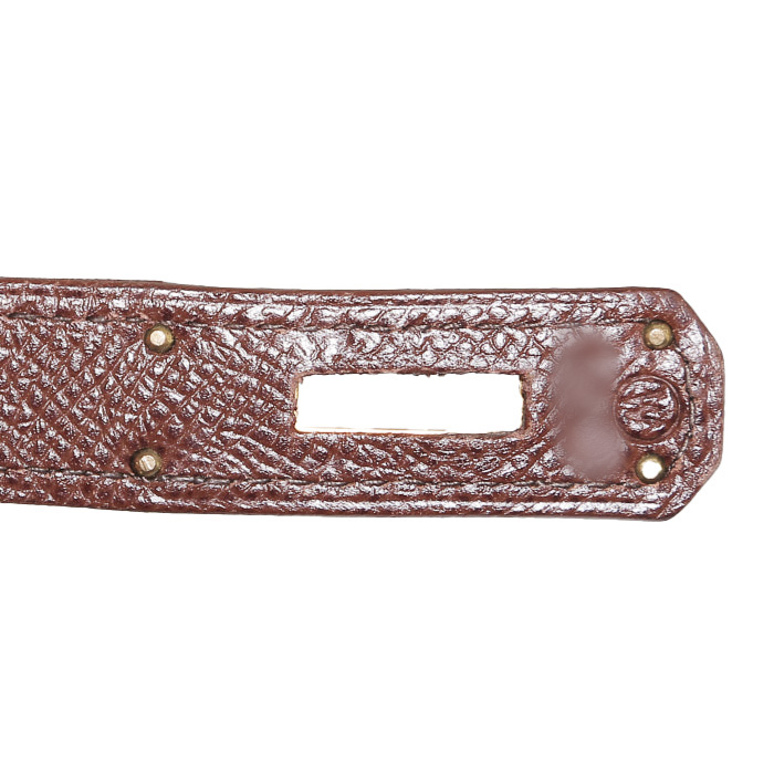 Hermès Kelly 28 cm handbag  in brown Courchevel leather - Detail D5