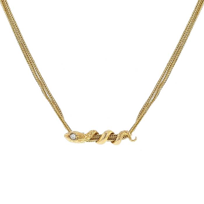 Vintage necklace in yellow gold and diamond - 00pp