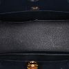 Bolso de mano Hermès Dalvy en cuero box azul marino - Detail D2 thumbnail