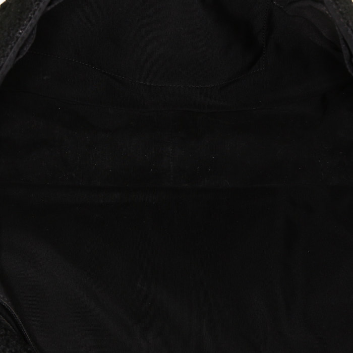 Bolso bandolera Chanel  Messenger en jersey negro y cuero negro - Detail D2