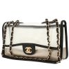 Bolso de mano Chanel Timeless en vinilo transparente y cuero negro - 00pp thumbnail