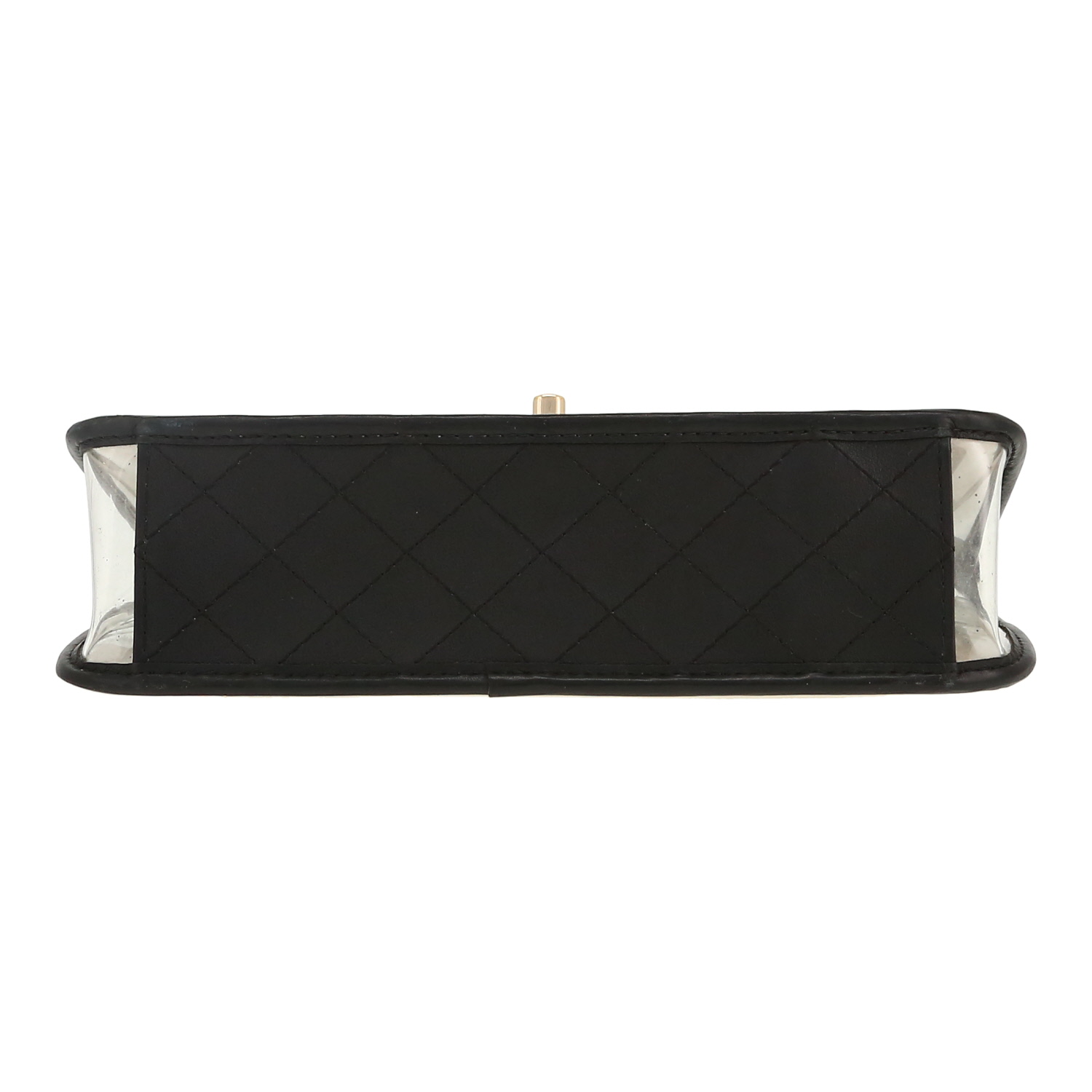 Borsa Chanel Timeless in PVC trasparente e pelle nera - Detail D1