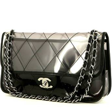 Bolso de mano Chanel  Timeless en vinilo transparente